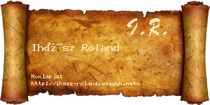 Ihász Roland névjegykártya